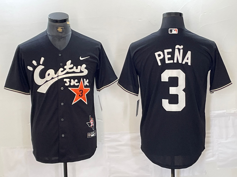 Men's Houston Astros Jeremy Pena #3 Black Limited Jersey